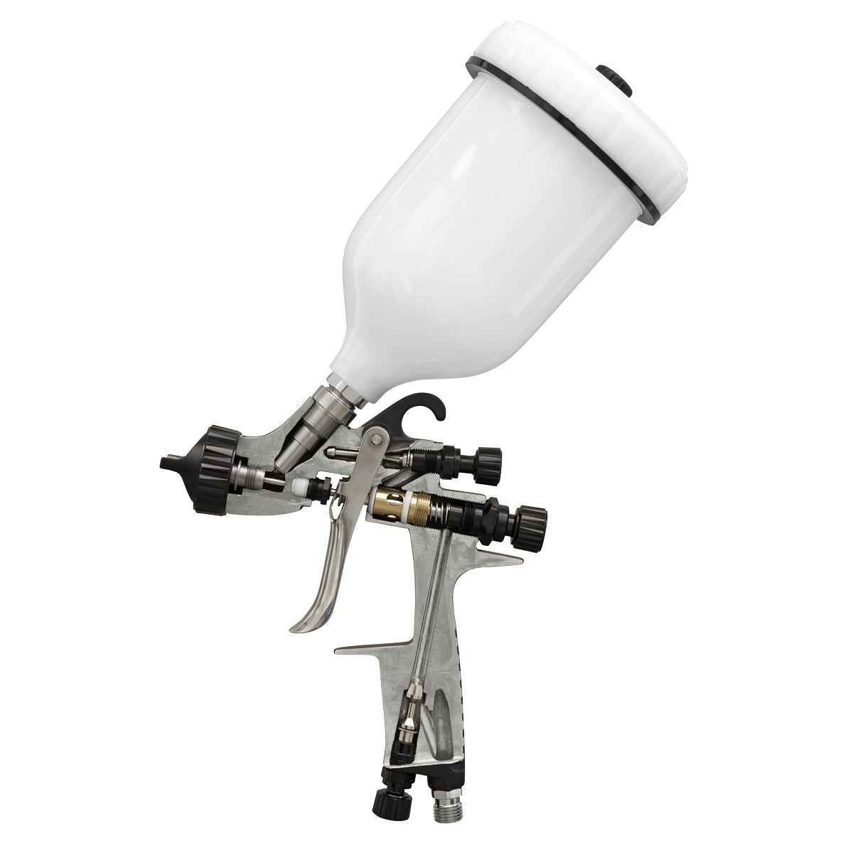 Sealey HVLP05 HVLP Gravity Feed Spray Gun 1.3mm Set-Up Sealey