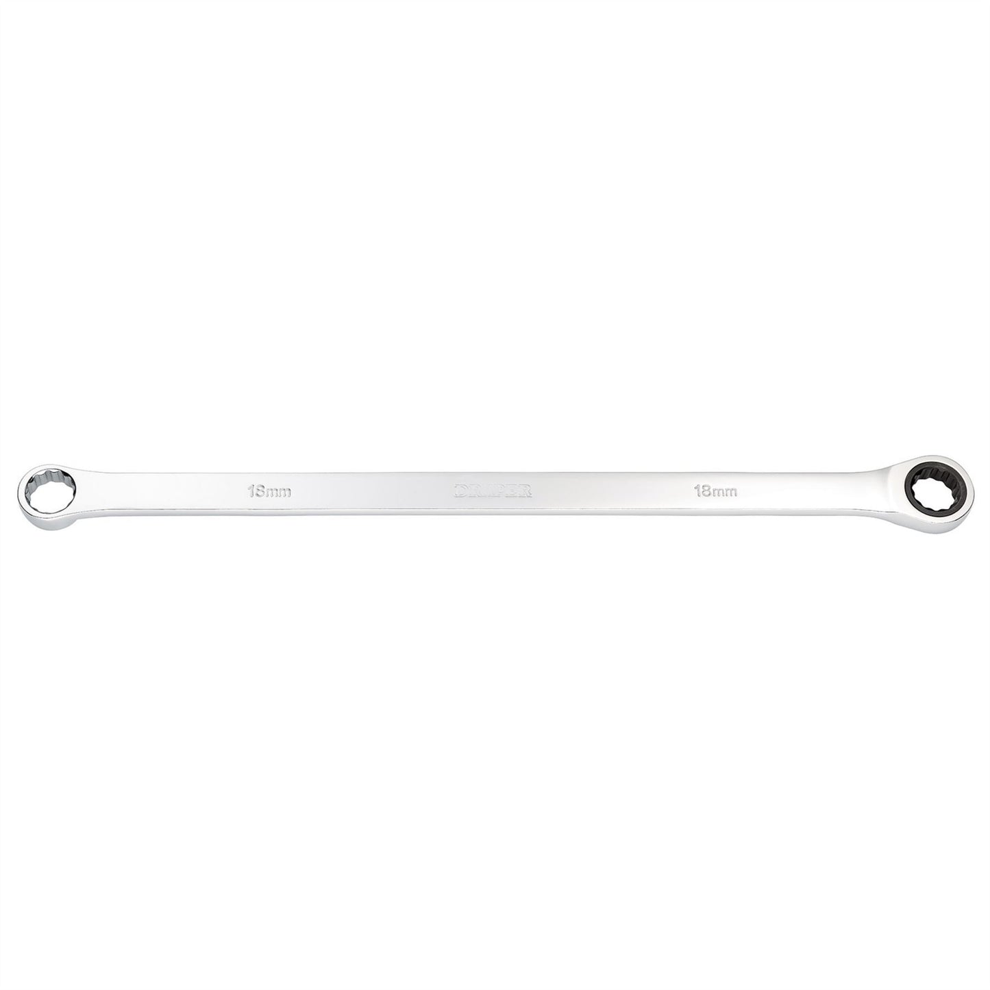 Draper 27776 HI-TORQ® Metric Extra-Long Double Ring Ratchet Spanner 18mm Draper