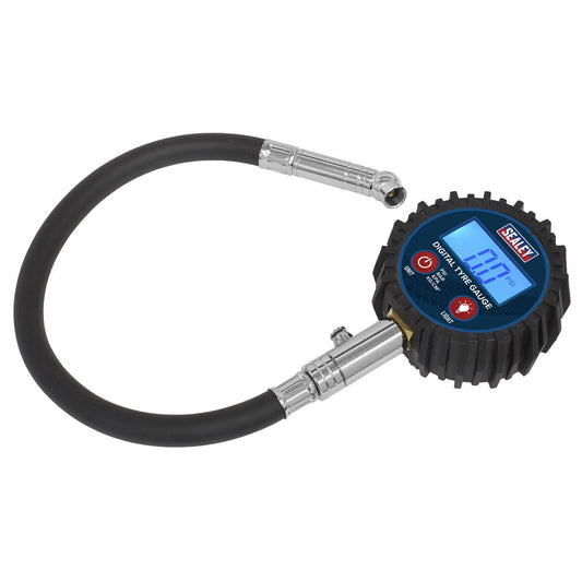 Sealey TST002 Digital Tyre Pressure Gauge with Push-On Connector Sealey