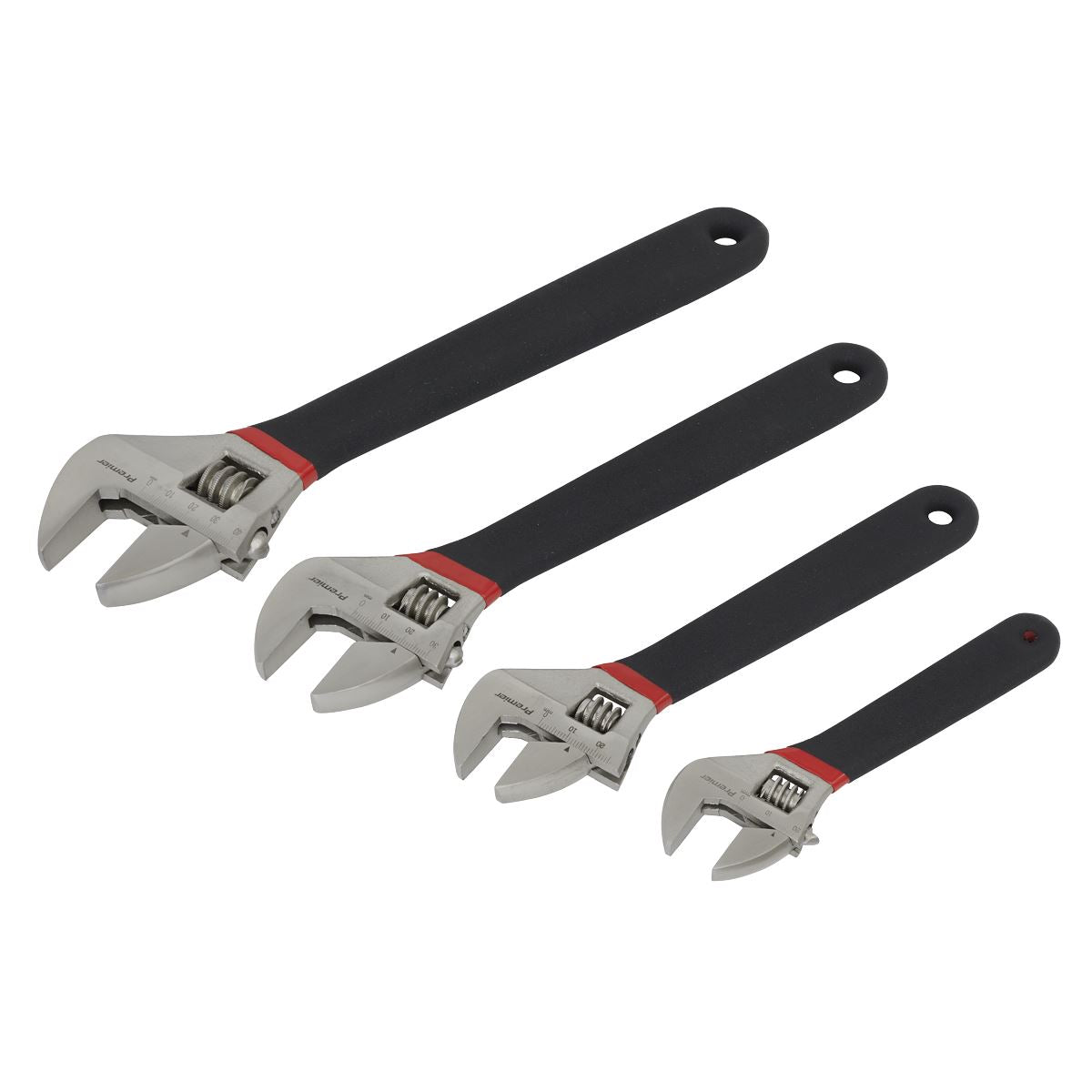 Sealey AK9935 Adjustable Wrench Set 4pc Ni-Fe Finish Sealey