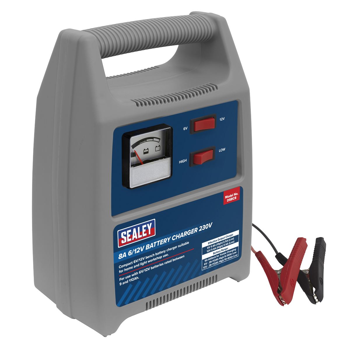 Sealey DSBC8 Battery Charger 8A 6/12V 230V Sealey