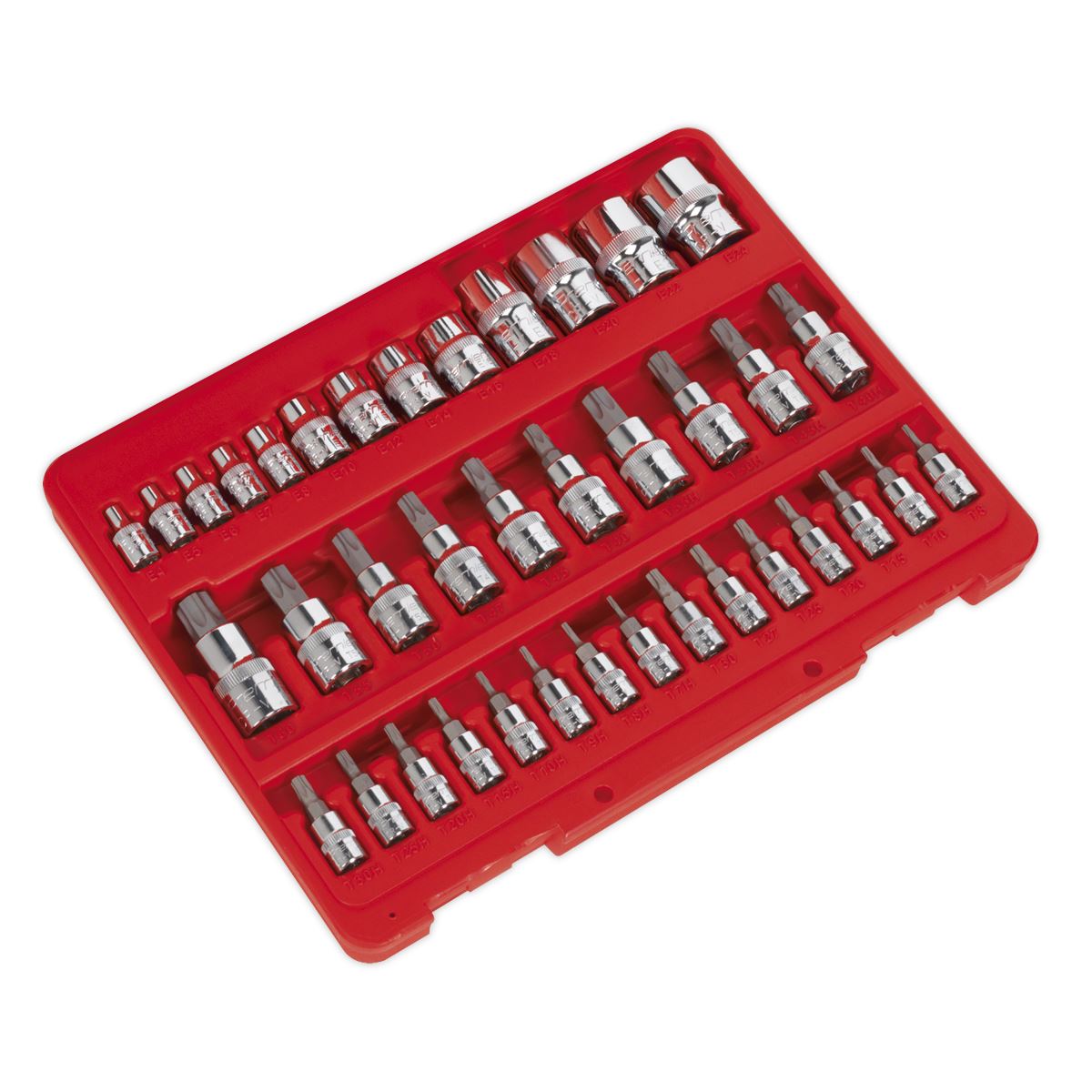 Sealey AK6197 TRX-Star* Socket & Security Socket Bit Set 38pc 1/4" 3/8" & 1/2"Sq Drive Sealey
