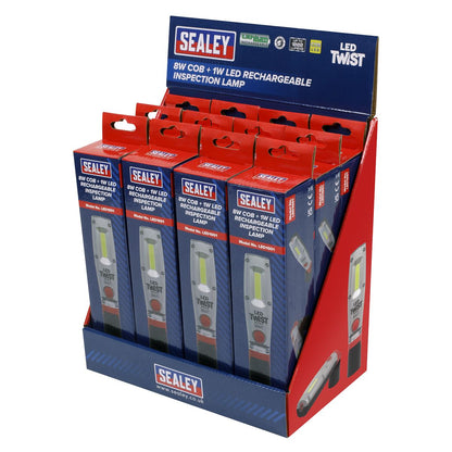 Sealey LED1001DB Rechargeable Inspection Light 8W LED - Display Box of 12 Sealey