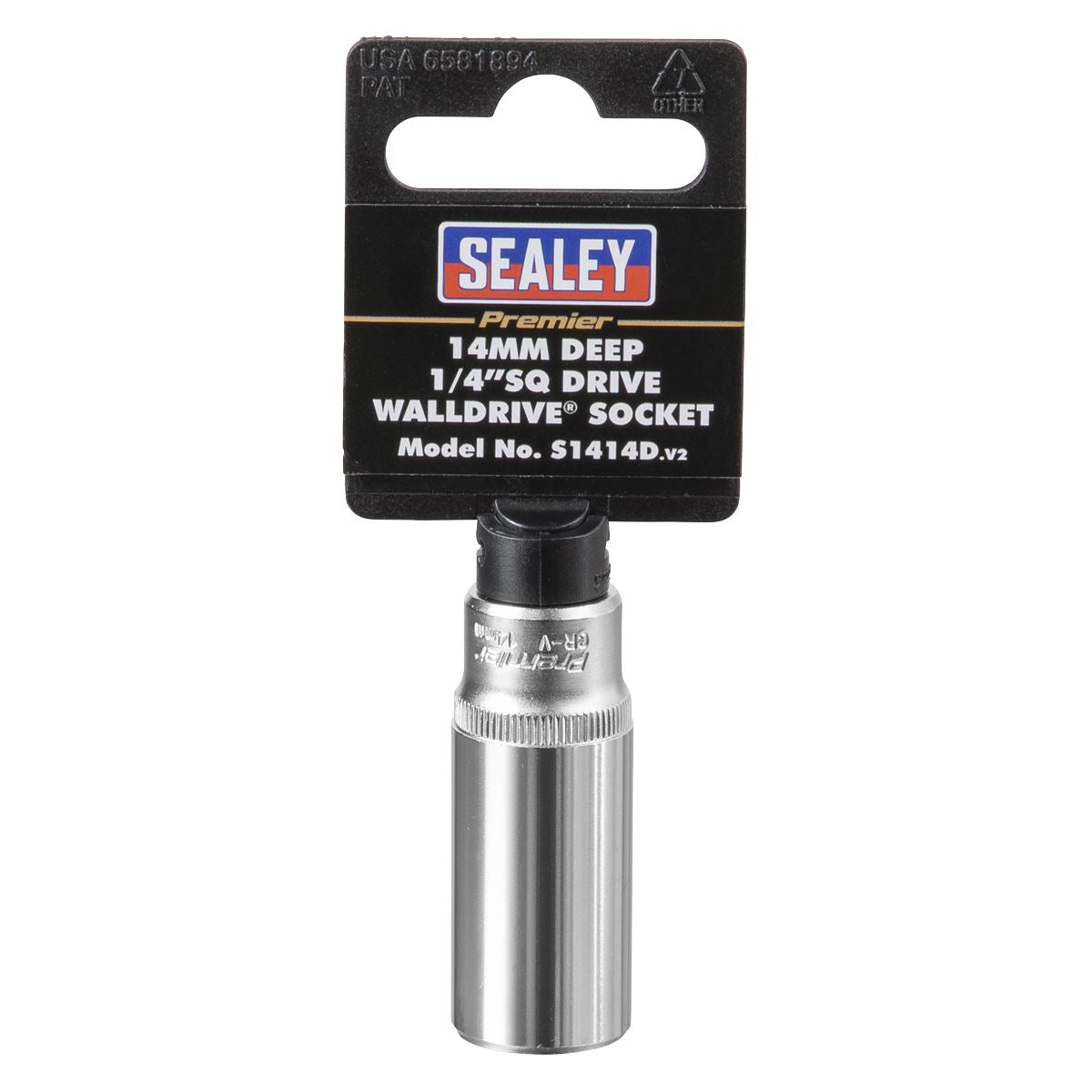 Sealey S1414D WallDrive® Socket 14mm Deep 1/4"Sq Drive Sealey