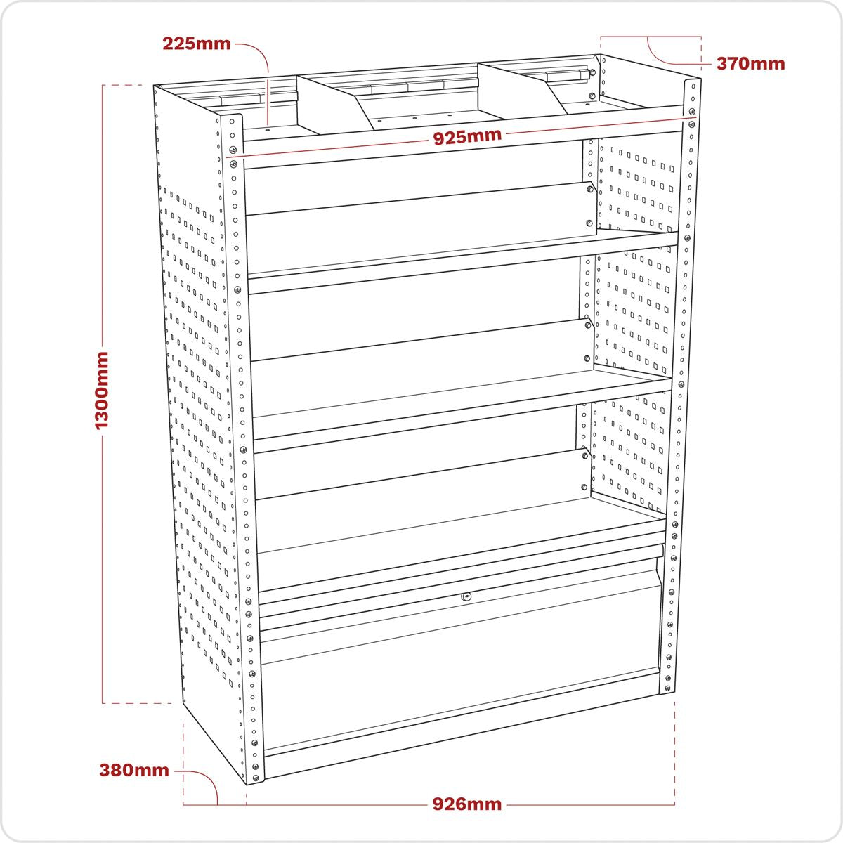 Sealey APMSVCOMBO2 Modular Slanted Shelf Van Storage System Sealey