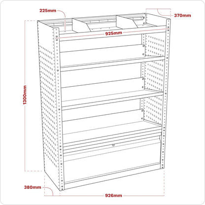 Sealey APMSVCOMBO2 Modular Slanted Shelf Van Storage System Sealey