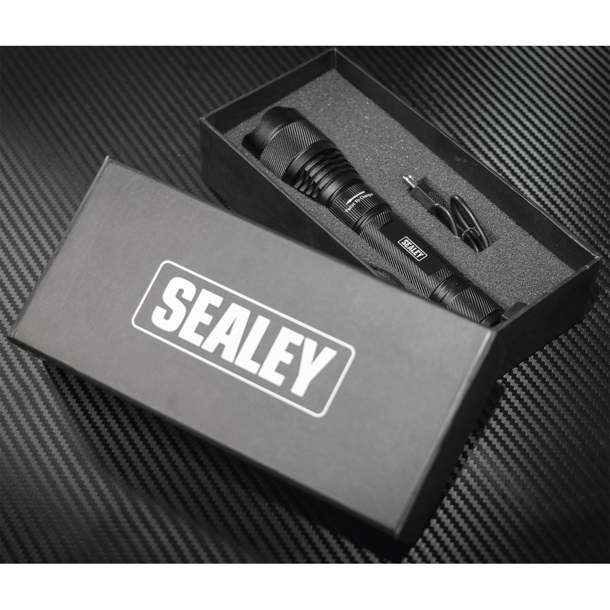 Sealey LED449 Aluminium Torch 10W SMD LED Adjustable Focus Rechargeable Sealey