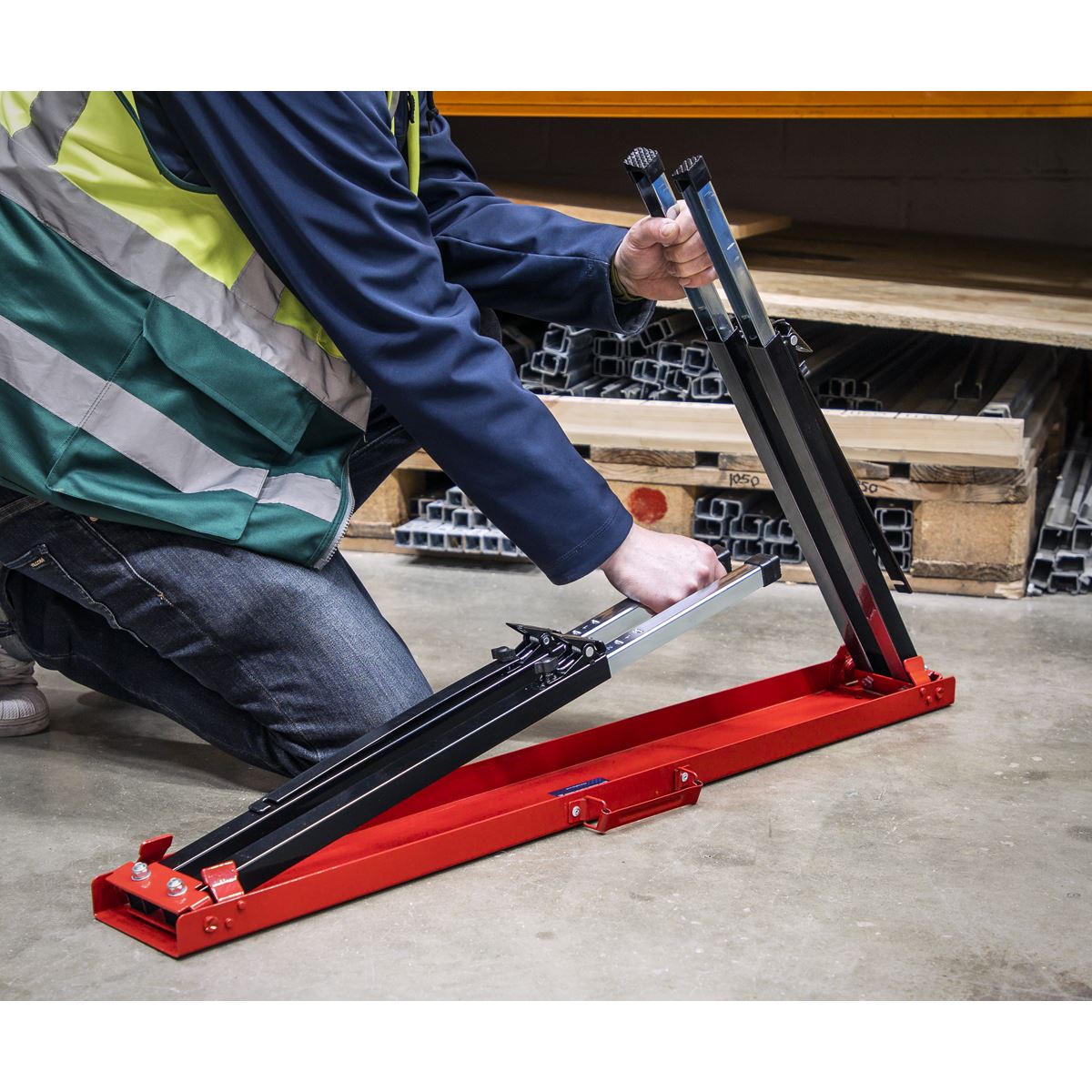 Sealey FTAL12 Fold Down Trestle with Adjustable Legs - Pair Sealey