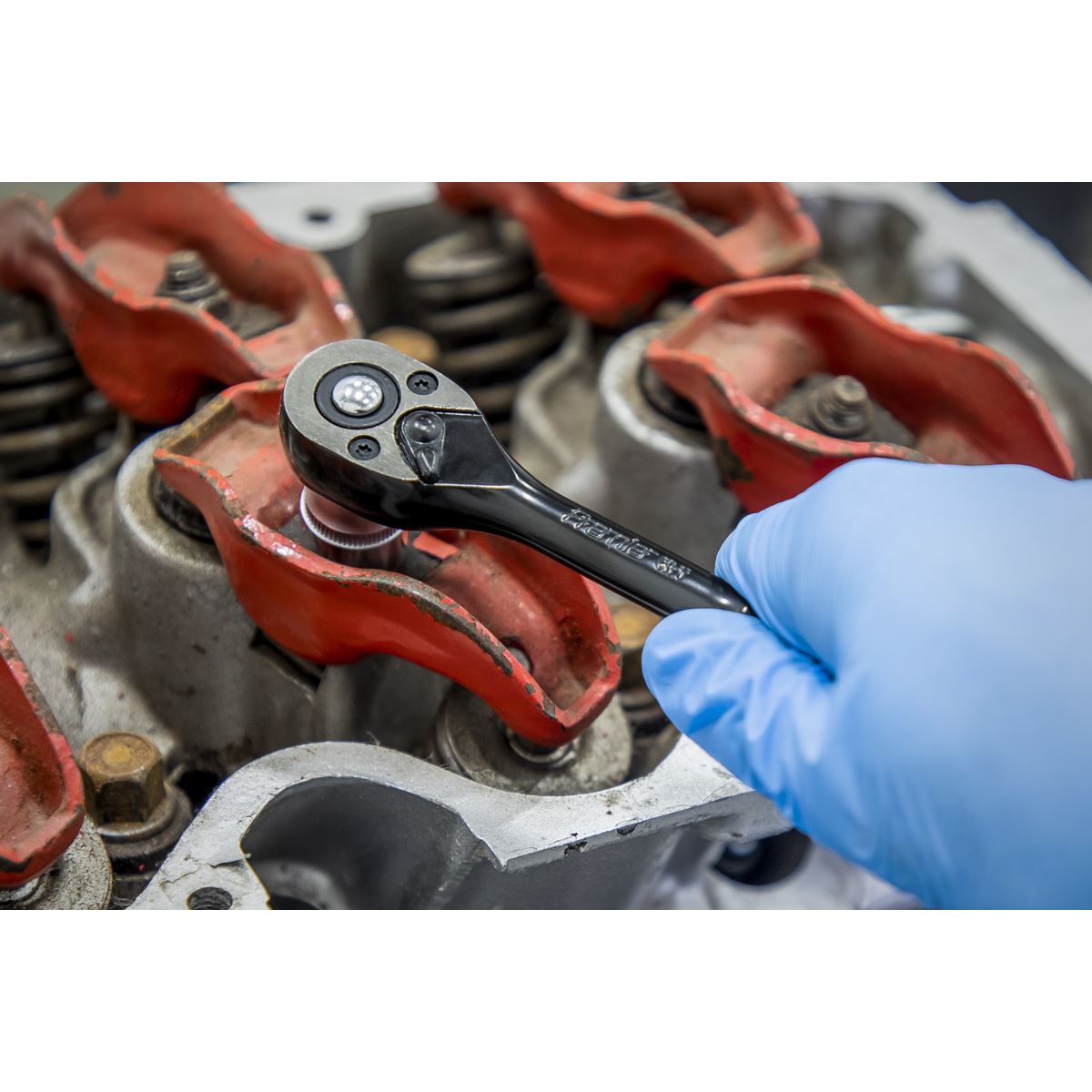 Sealey AK7997 Ratchet Wrench 1/4"Sq Drive - Premier Black Sealey