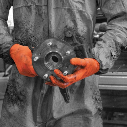 Box 90 Finite Orange Thick Heavy Duty Nitrile Disposable Gloves GL201 Finite