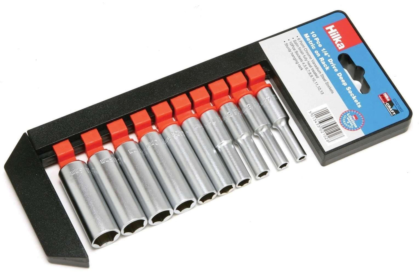 Hilka 10 Piece 1/4" Drive Deep Metric Socket Set 03021002 Hilka