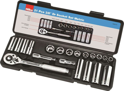 Hilka 21 pce 3/8" Drive Socket Set Metric  2202102 Hilka