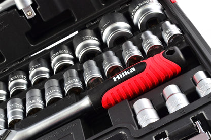 Hilka 32 pce 1/2" Drive Socket Set Metric 01123202 Hilka