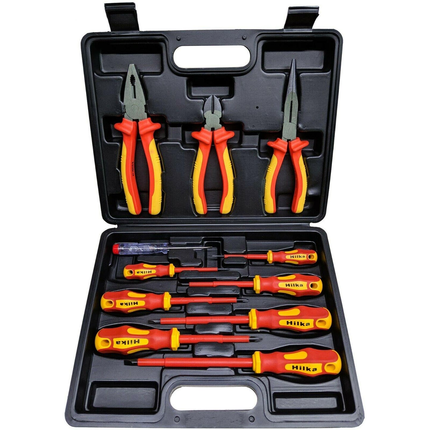 Hilka 11 Piece VDE Screwdriver & Plier Set 1000v Rating 34688011 Hilka