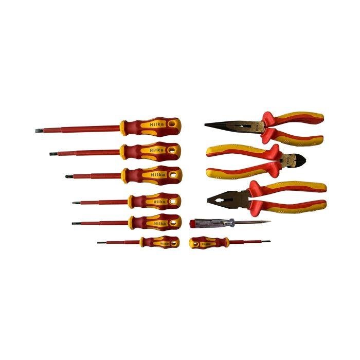 Hilka 11 Piece VDE Screwdriver & Plier Set 1000v Rating 34688011 Hilka