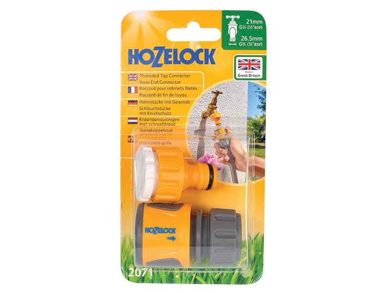 Hozelock 2071 Threaded Tap & Soft Touch Hose End Connector Set Hozelock