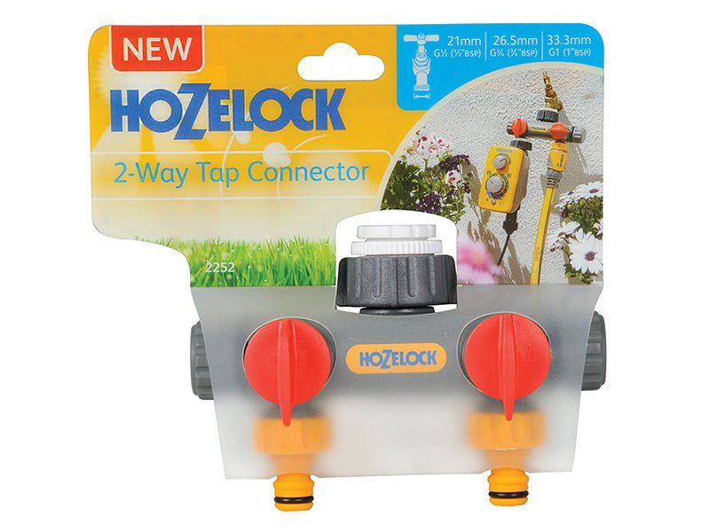 Hozelock 2252 2-Way Tap Connector 1/2 - 1in BSP Hozelock
