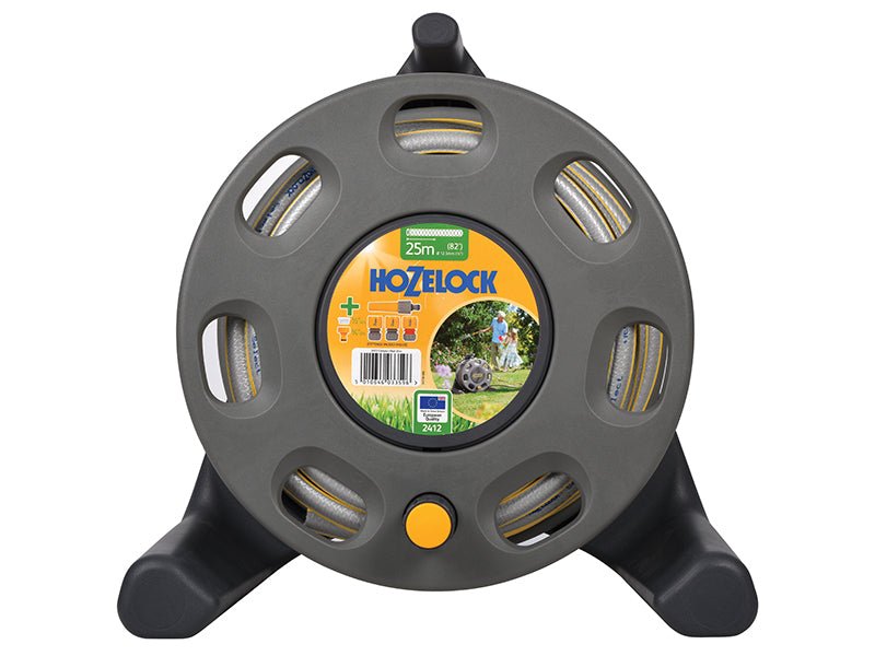 Hozelock 2412 30m Freestanding Compact Hose Reel + 25m of 12.5mm Hose Hozelock