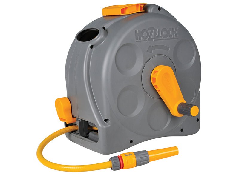 Hozelock 2415 25m 2-in-1 Compact Hose Reel + 25m of Starter Hose Hozelock
