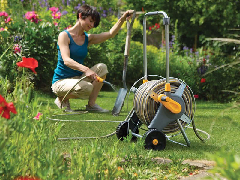 Hozelock 2436 60m Metal Pro Hose Cart & 30m of 12.5mm Hose Hozelock