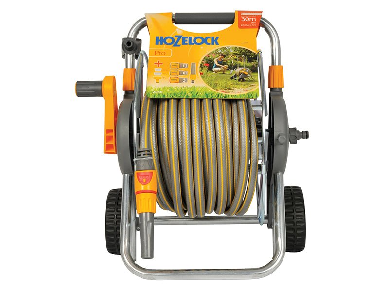 Hozelock 2436 60m Metal Pro Hose Cart & 30m of 12.5mm Hose Hozelock