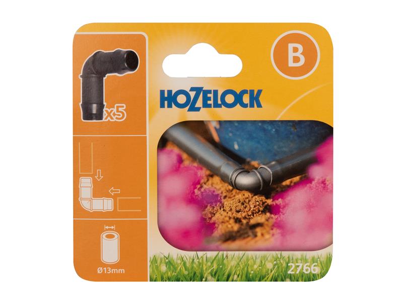 Hozelock 2766 90° Elbow Connector 13mm Pack 5 Hozelock