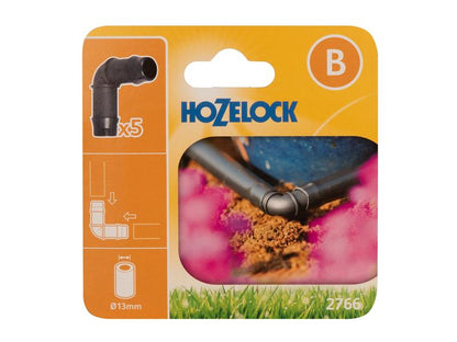 Hozelock 2766 90° Elbow Connector 13mm Pack 5 Hozelock