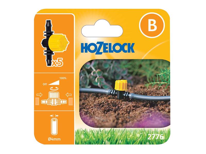 Hozelock 2776 Flow Control Valve 4mm 5 Pack Hozelock