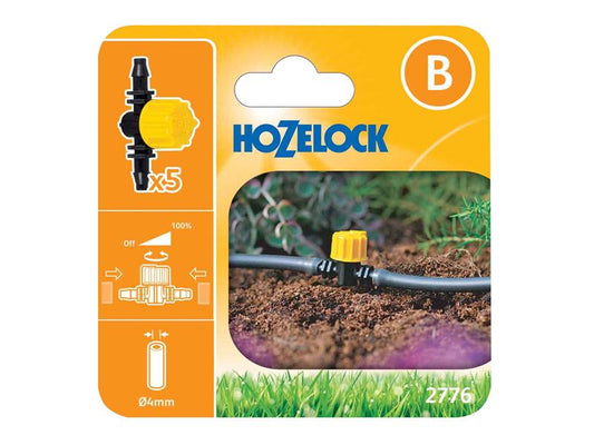Hozelock 2776 Flow Control Valve 4mm 5 Pack Hozelock