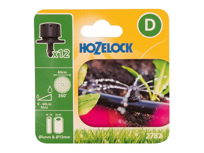 Hozelock 2787 End of Line Adjustable Mini Sprinkler 4/13mm Pack 12 Hozelock