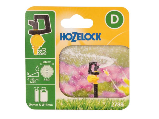 Hozelock 2798 Adjustable 360° Mini Sprinkler Pack 5 Hozelock