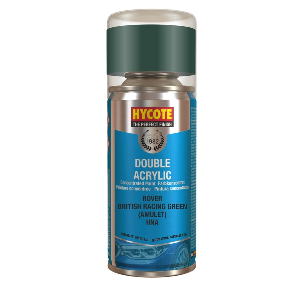 Hycote Rover British Racing Green Metallic Double Acrylic Spray Paint 150Ml Xdrv302 Hycote