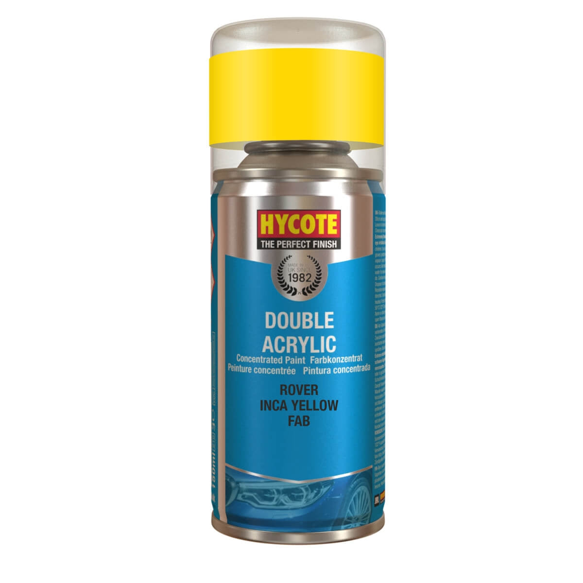 Hycote Rover Inca Yellow Double Acrylic Spray Paint 150Ml Xdrv703 Hycote