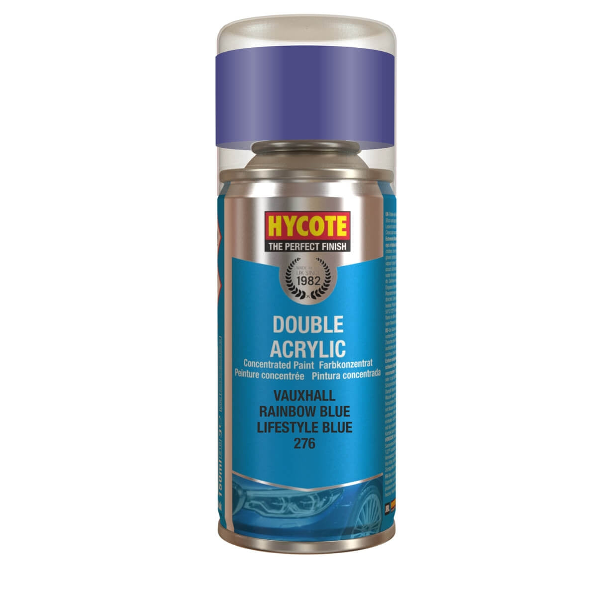 Hycote Vauxhall Rainbow Blue Double Acrylic Spray Paint 150Ml XDVX218 Hycote