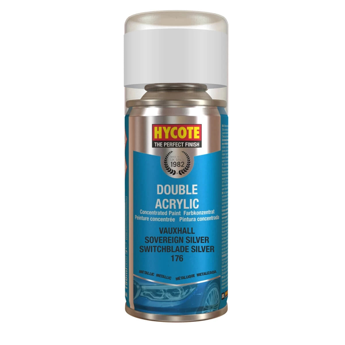 Hycote Vauxhall Sovereign Silver Metallic Spray Paint 150ml Hycote
