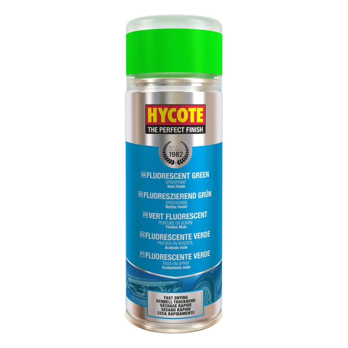 Hycote Fluorescent Green Safety Spray Paint 400Ml Xuk469 Hycote