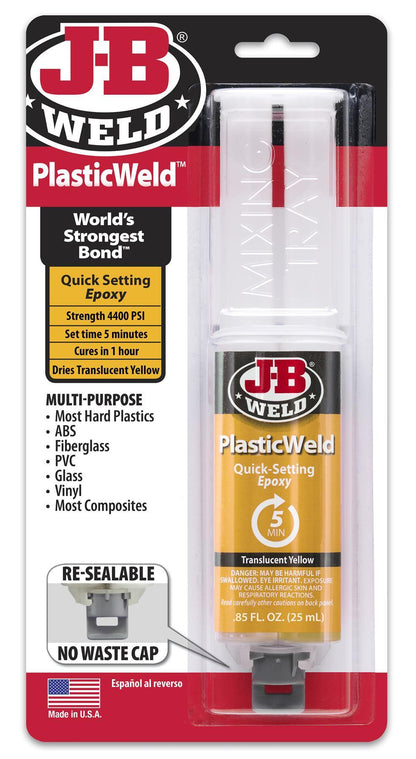 JB Weld PlasticWeld Quick Set Epoxy Glue Plastic Repair Filler & Adhesive 50132 JB Weld