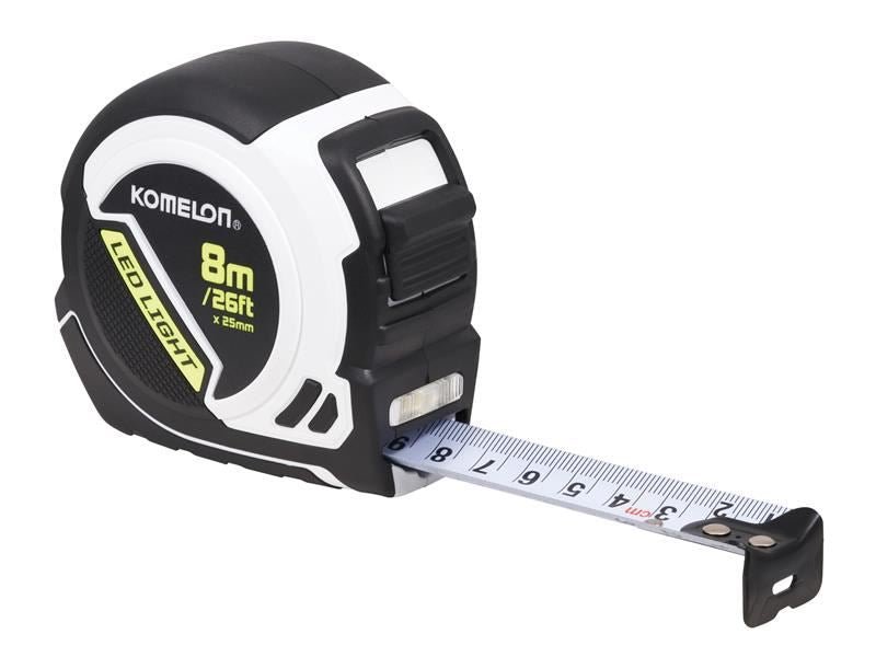 Komelon Led Light Tape Measure 8m/26ft Width 25mm Komelon