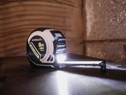 Komelon Led Light Tape Measure 8m/26ft Width 25mm Komelon