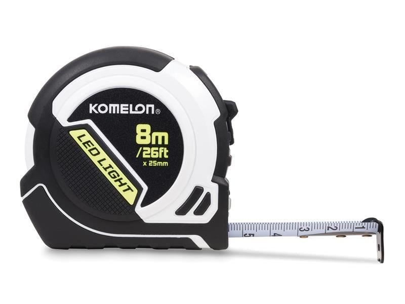 Komelon Led Light Tape Measure 8m/26ft Width 25mm Komelon