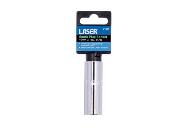 Laser Tools 0100 Spark Plug Socket 1/2"D 16mm Laser Tools