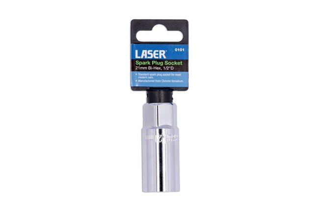 Laser Tools 0101 Spark Plug Socket 1/2"D 21mm Laser Tools