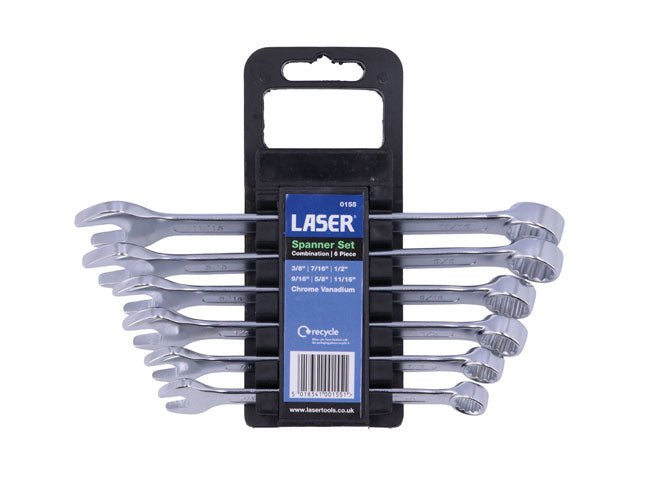 Laser Tools 0155 AF Combination Spanner Set 3/8" - 11/16" 6pc Laser Tools