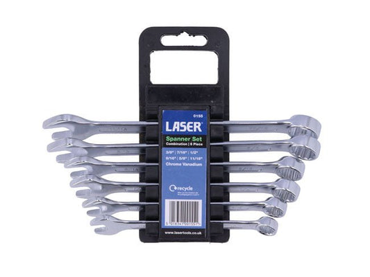 Laser Tools 0155 AF Combination Spanner Set 3/8" - 11/16" 6pc Laser Tools