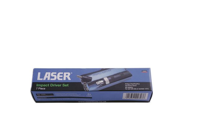 Laser Tools 0303 Impact Driver Set 1/2"D 7pc Laser Tools