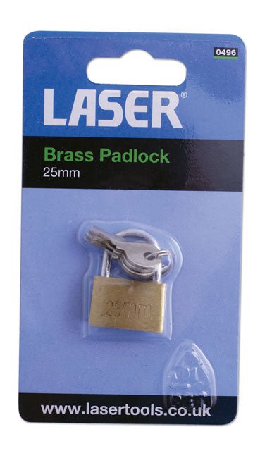 Laser Tools 0496 Brass Padlock 25mm Laser Tools