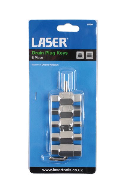 Laser Tools 1580 Drain Plug Key Set 5pc Laser Tools