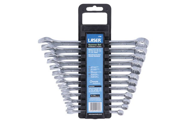 Laser Tools 1798 Combination Spanner Set 8 - 19mm 12pc Laser Tools