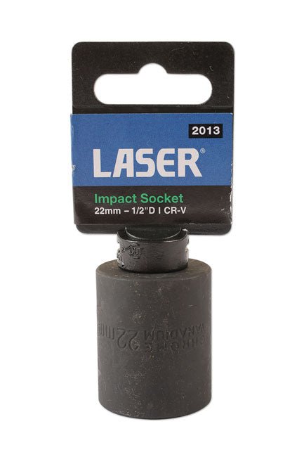 Laser Tools 2013 Impact Socket 1/2"D 22mm Laser Tools
