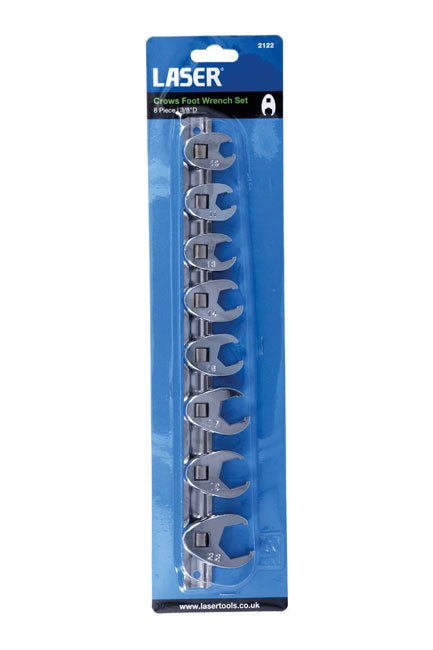 Laser Tools 2122 Crows Foot Wrench Set 3/8"D 8pc Laser Tools